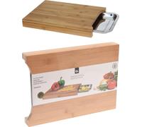 Koopman Bamboo Chopping Board with a Stainless Steel Tray