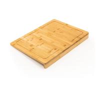 Carter & Clay Bamboo Cutting Board with Juice Groove, Counter Edge Design, for Meat, Vegetables, Bread