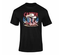 Carter Cowboy Boots T Shirt - Western USA Flag Hat and Boots Graphic Tee for Kids and Adults, Patriotic Country Style Top - Black XL