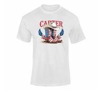 Carter Cowboy Boots T Shirt - Western USA Flag Hat and Boots Graphic Tee for Kids and Adults, Patriotic Country Style Top - White 911