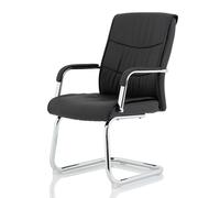 carter faux leather cantilever office visitor chair in black