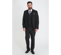 Carter & Jones Big & Tall Three Piece Tailored Fit Suit - Black - 46L - Black