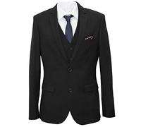 carter & jones Suit Big & Tall Tailored Fit Three Piece in Black 48L