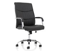 carter leather luxury office chair in black with arms