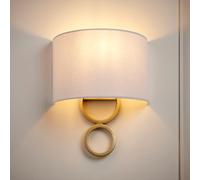 Carter Satin White Gold Effect Wired Wall Light