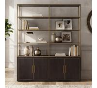 Carter Shelving Unit - 4 Door - Large - Brown - Oak and Metal