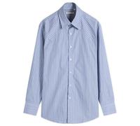 Carter Young Men's Western Business Shirt Blue Static Stripe