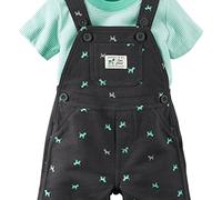 Carter's 2 Piece Striped Shortall Set (Baby) - Grey -