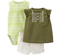 Carter's 3 Piece Short Set (Baby) - Olive-18 Months