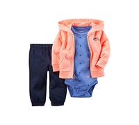 Carter's Baby Boy's 3 Piece Hoodie Pant Set - Orange -