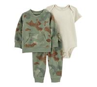 Carter's Baby Boys 3 Piece Little Jacket Set (Polar Bear), Green/Beige Camo, 18 Months