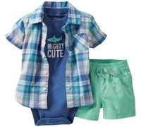 Carter's Baby Boys' 3 Piece Woven Shorts Set (Baby) - Blue -
