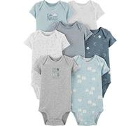 Carter's Baby Boys' Short Sleeve Bodysuits 7 Pack - Blue, 12 Months