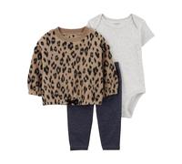 Carter's baby-girls 3-piece Layette Set, Leopard/Multi, 3 Months