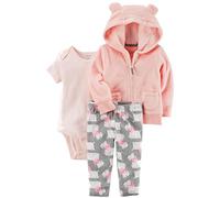 Carters Baby Girls Cardigan Set Girl Pink Sherpa Dog Print, NB