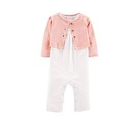 Carter's Baby Girls Heart Jumpsuit Cardigan Set 12 Months White/Pink