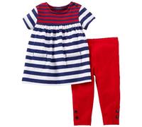 Carter's Baby Girls' Patriotic Striped Tunic & Leggings Set - Red -