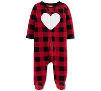 Carter's Baby Infant Picot Heart Plaid Footed Coverall - red/Black, 9 Months