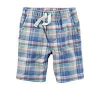 Carter's Boy's Blue Plaid Pull On Cotton Shorts (9 Months)