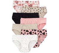 Carter's Girls' Little 7-Pack Underwear, Pink/Black/White/Beige, 10-12 Years