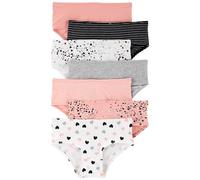 Carter's Girls' Little 7-Pack Underwear, White/Pink/Black/Hearts, 8 Years