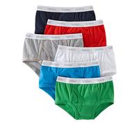 Carter's OshKosh Boy`s 6 Pack Cotton Briefs (2, White (6220) / Obsidian/Green/Blue/Grey/Red)