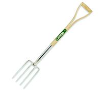 CARTERS - SSBFWY - Stainless Steel Border Fork c/w Ash Split Wood YD Handle for Comfortable Grip - Handle Stainless Steel Border Fork - Durable and Rust-Resistant - Gardening Tools, Accessories
