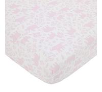 Carter's Sweet Floral Elephants Pink and White Super Soft Fitted Crib Sheet