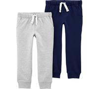 Carter's Toddler Boys 2 Pack French Terry Active Joggers/Pants (3T Navy/Light Gray)