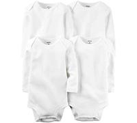 Carter's Unisex Baby 4-Pack Basic L/S Bodysuits - white/multi, 24 months