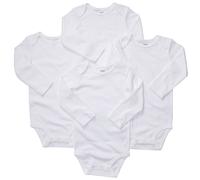 Carter's Unisex-Baby 4-Pack Long Sleeve Bodysuits - White - Newborn