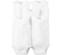 Carters Unisex Baby 5-Pack Sleeveless Original Bodysuits, White, 6M