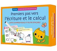 Cartes + feutre - Premiers pas vers l'écriture et le calcul (5-6 a.) 3e maternelle: Cartes d'apprentissage et feutre effaçable