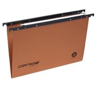 Cartesio® by Bertesi, Suspension Files for Drawers 39÷39.8 cm, Lenticular Label Holder Ready Assembled, V-Base, Pack of 25, Orange, Code 100/395 -A2