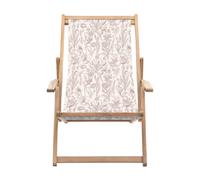 carthage outdoor wooden deck chair with flora design in clay