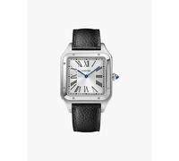 Cartier Mens Cartier Crwssa0044 Santos-Dumont Extra-Large Stainless-Steel and Leather Mechanical Watch Steel 1 Size