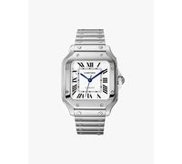Cartier Mens Crwssa0029 Santos De Cartier Medium Stainless-Steel and Leather Watch Steel 1Size