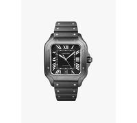 Cartier Mens Crwssa0045 Santos De Cartier Large Stainless Steel, Sapphire and Interchangeable Leather Strap Automatic Watch Steel 1 Size