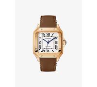 Cartier Mens Rose Gold Crwgsa0038 Santos De 18ct Rose-gold, Sapphire and Leather Automatic Watch 1size