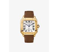 Cartier Mens Yellow Gold Crwgsa0042 Santos Large Model 18ct Yellow-gold and Leather Watch