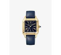 Cartier Mens Yellow Gold Crwgsa0094 Santos Dumont Large 18ct Yellow-gold and Grained-leather Quartz Watch 1 Size