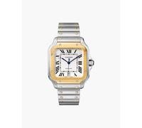Cartier Mens Yellow Gold & Steel Crw2sa0009 Santos De Large Stainless-steel, 18ct Yellow-gold and Interchangeable Leather Strap Automatic Watch 1 Size