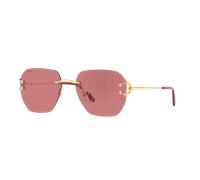 Cartier Unisex Sunglass CT0394S - Frame color: Gold, Lens color: Red