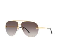 Cartier Woman Sunglass CT0065S - Frame color: Gold Shiny, Lens color: Grey