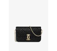 Cartier Womens C De Cartier Mini Model Leather Chain Shoulder Bag Black 1 Size