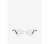 Cartier Womens Cartier ct0448O Cat-Eye-Frame Metal Optical Glasses Silver