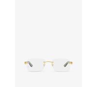 Cartier Womens Cartier ct0450O Square-Frame Metal Optical Glasses Gold