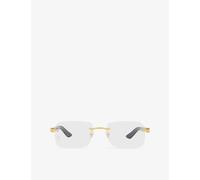 Cartier Womens Cartier ct0453O Square-Frame Metal Optical Glasses Gold