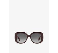 Cartier Womens Cartier ct0471S Panthère-C Square-Frame Acetate Sunglasses Red