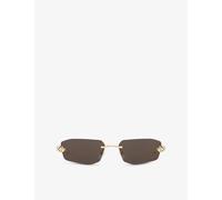 Cartier Womens Cartier ct0474S Panthère Rectangle-Frame Metal Sunglasses Gold